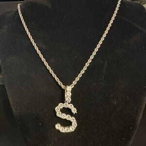 Stunning Rope Chain with Diamond-Cut "S" Pendant